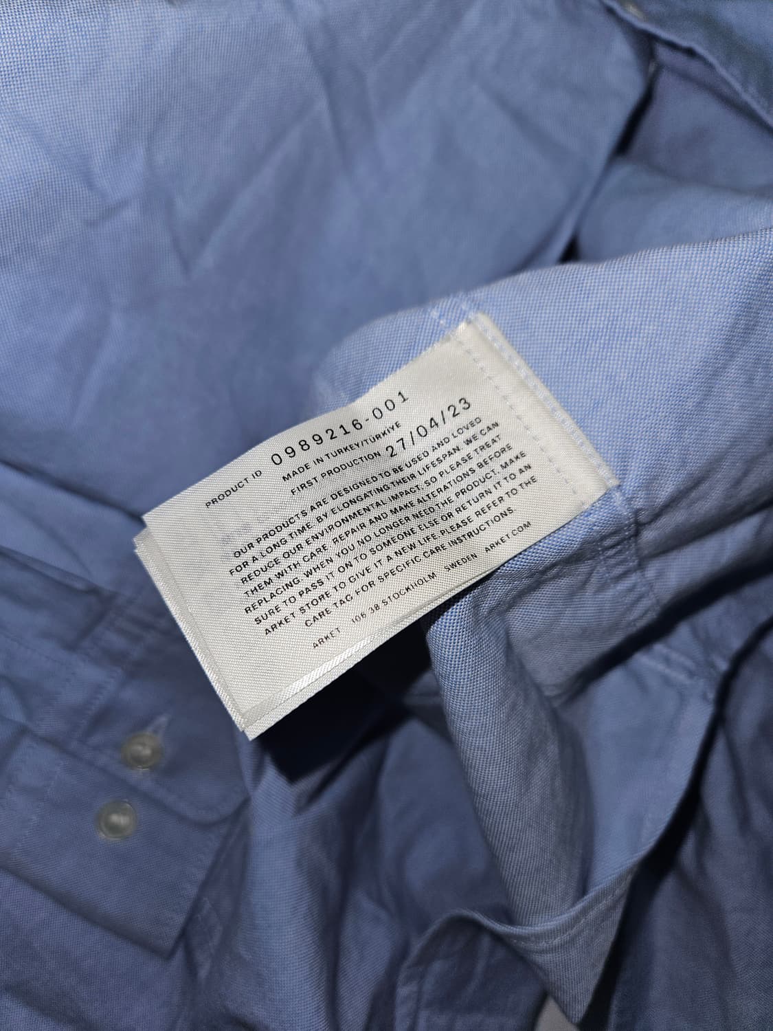 아르켓 ARKET 시그니처 옥스포드 셔츠 린넨 레귤러핏 50 (새상품) 상품이미지6