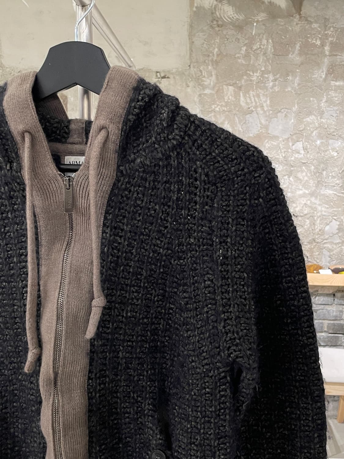 아르마니 꼴레지오니 패널 울 투 웨이 집업 크롭 자켓 상품이미지3