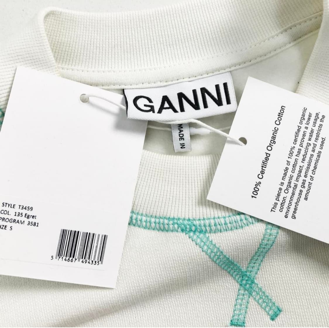GANNI 크롭 맨투맨 미사용/S사이즈 상품이미지3