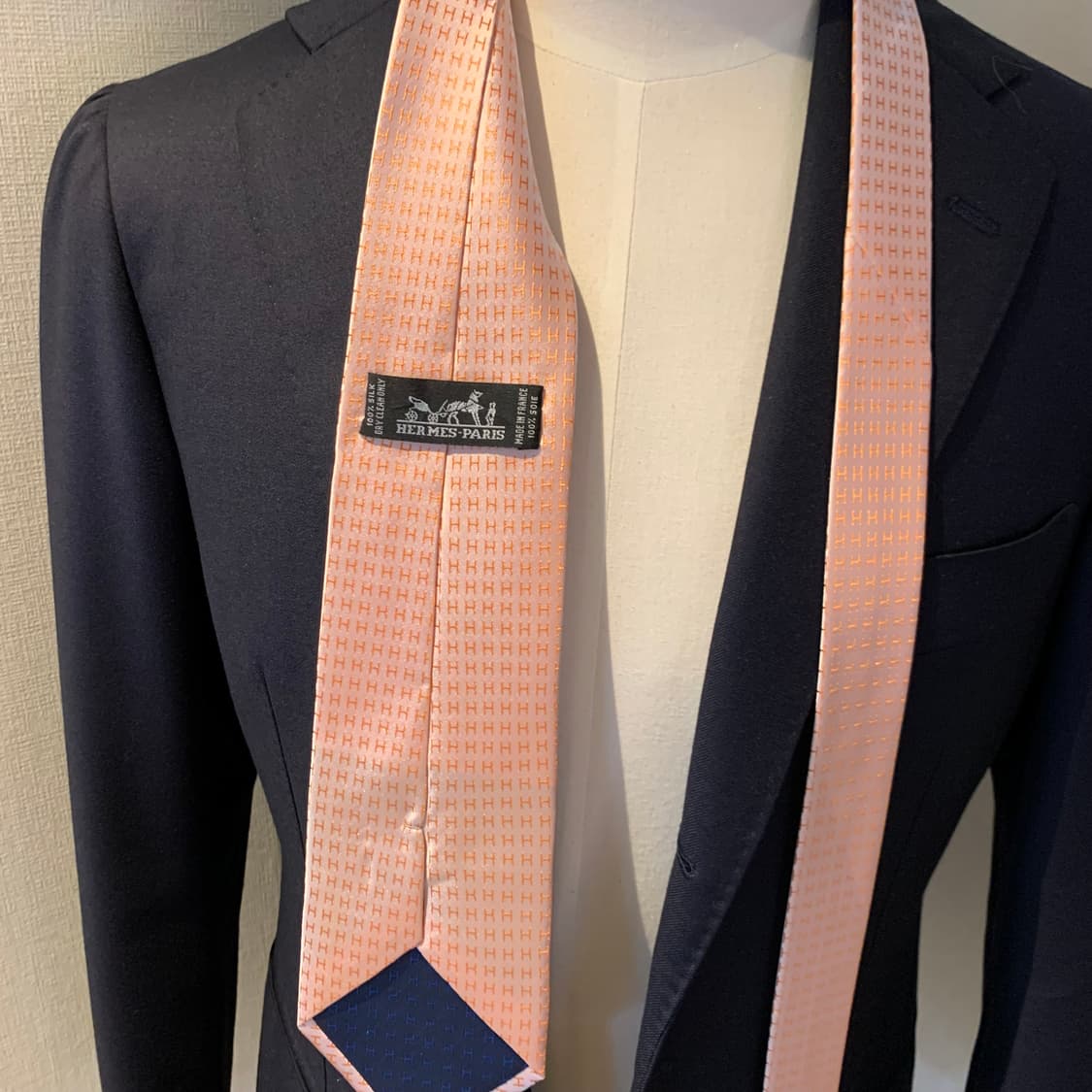 에르메스 H로고플레이 모노그램 프랑스 100실크 명품넥타이 최상급 상품이미지2
