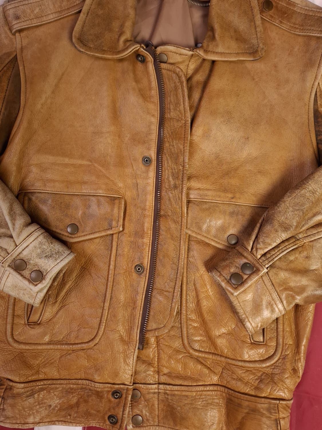 90's 빈티지 리얼레더 항공자켓 상품이미지6