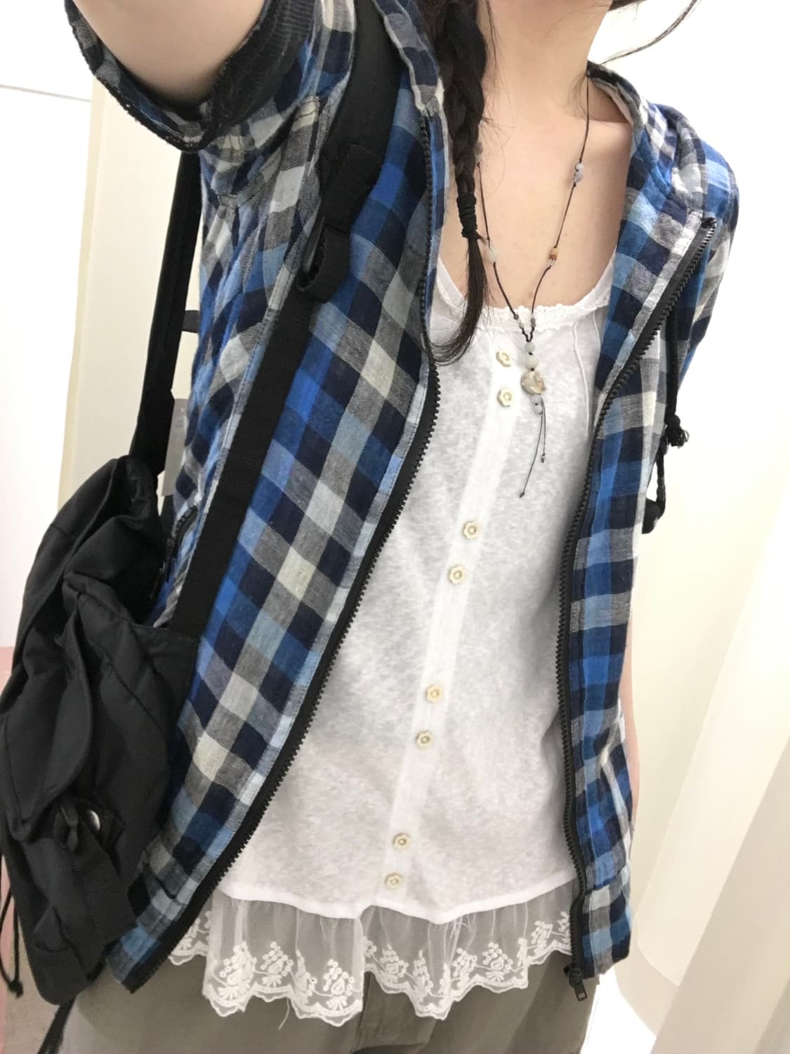 hagumi check hoodie zip up 상품이미지6