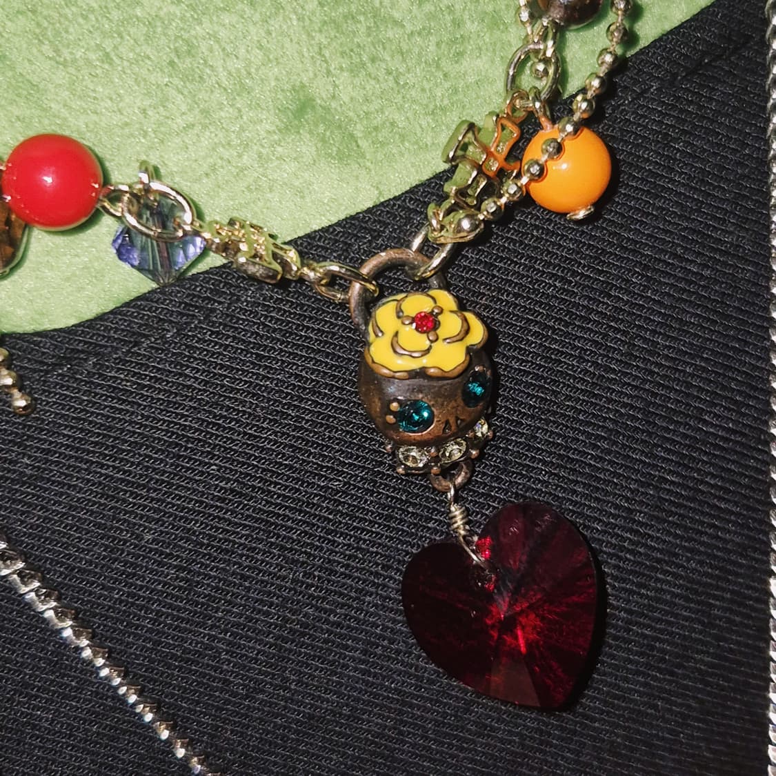 06s 한정 안나수이 스컬&하트 레이어드 목걸이 상품이미지7