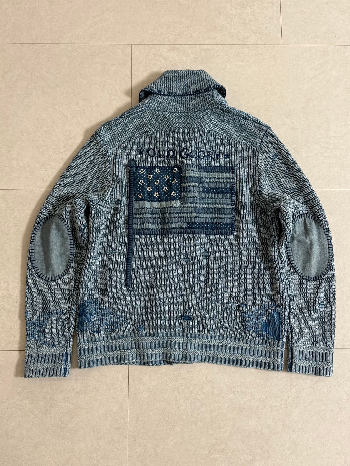 RRL 숄카라 핸드니트 패치워크 Shawl kara hand knit 상품이미지2