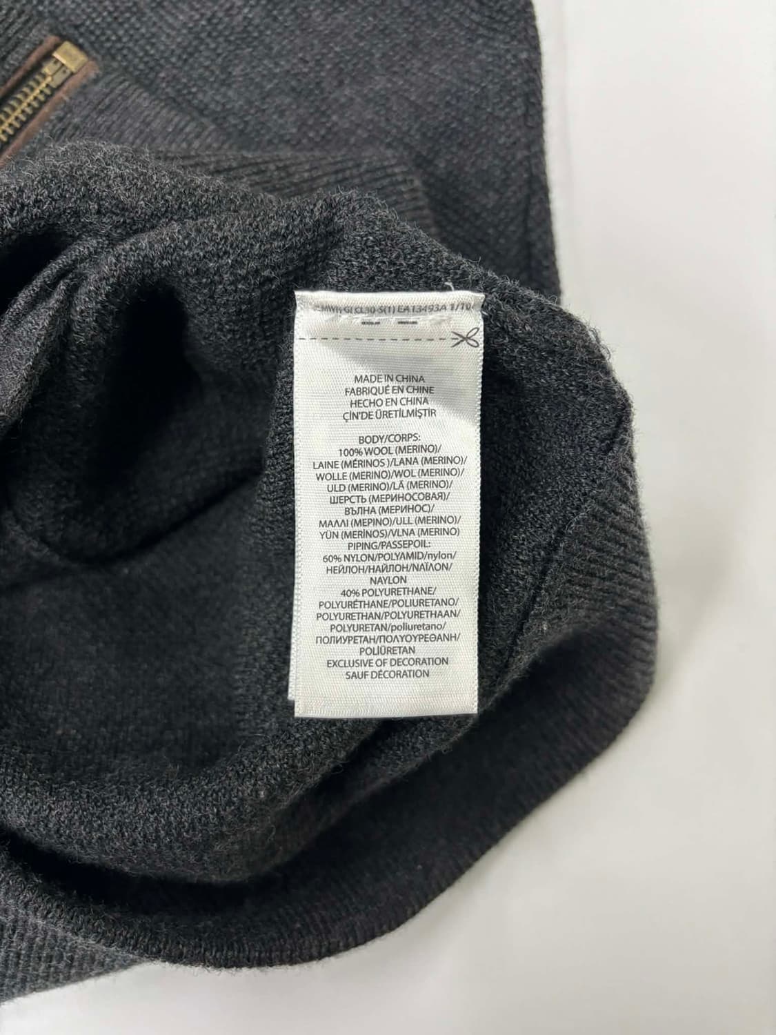 폴로 랄프로렌 신형 메리노울 100% 차콜그레이 니트 집업(M) 상품이미지5
