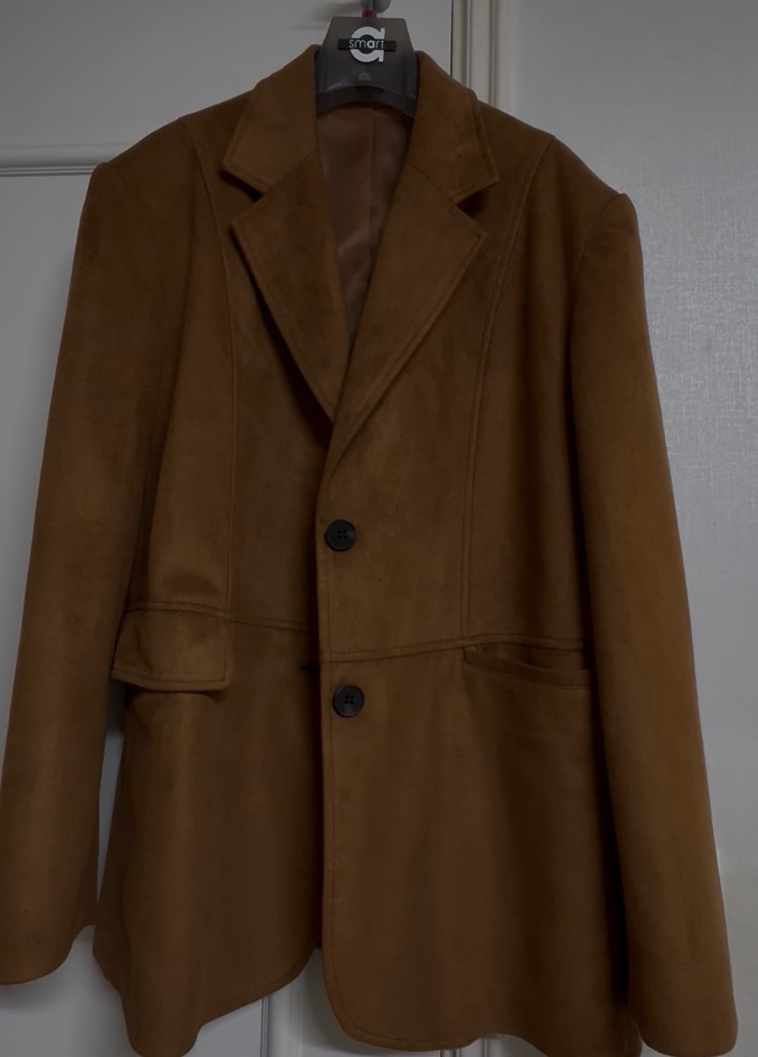 레더리 디바이드 싱글 스웨이드 블레이저 상품이미지4