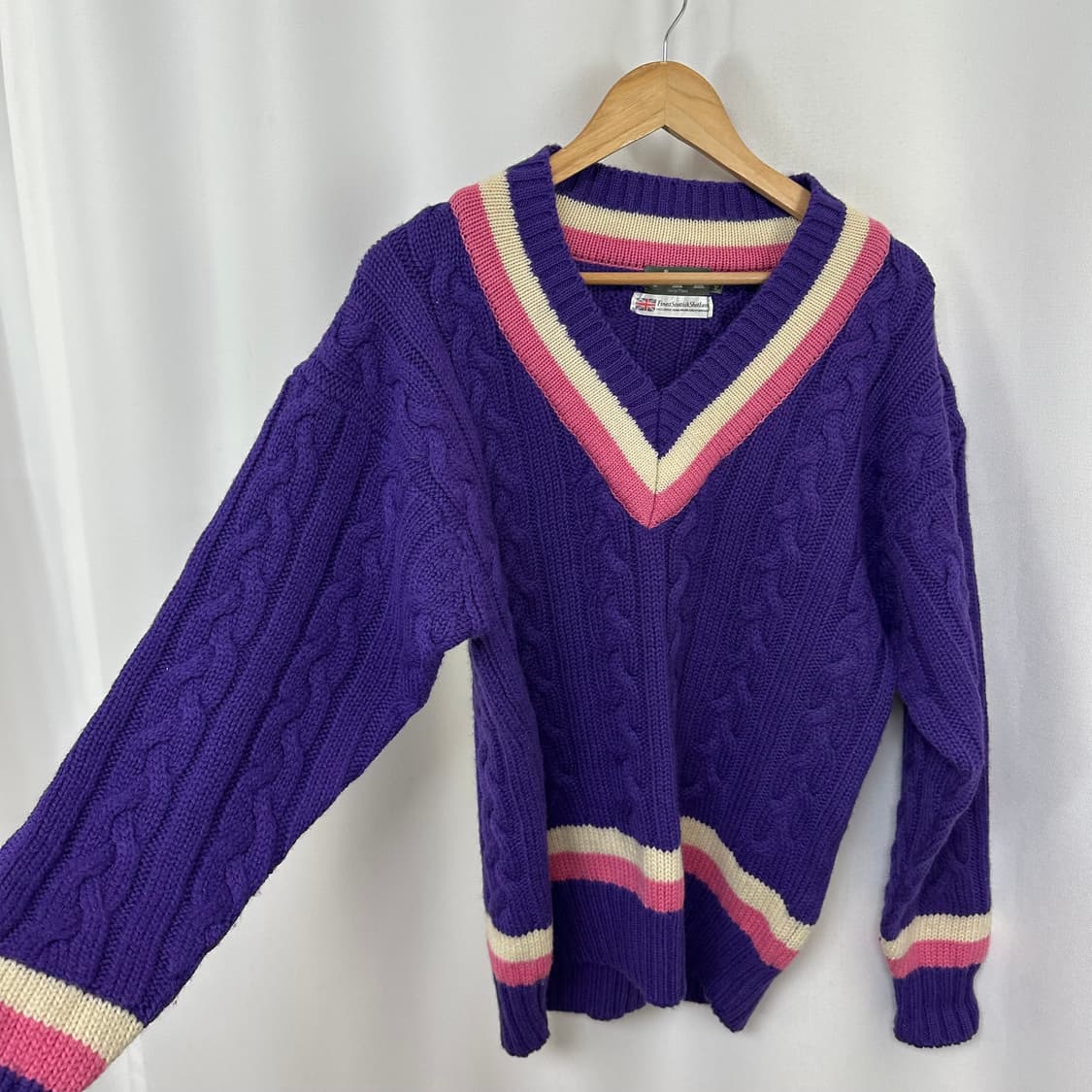   PLAZA 여자 울100% 오버핏 브이넥 니트 M 상품이미지3