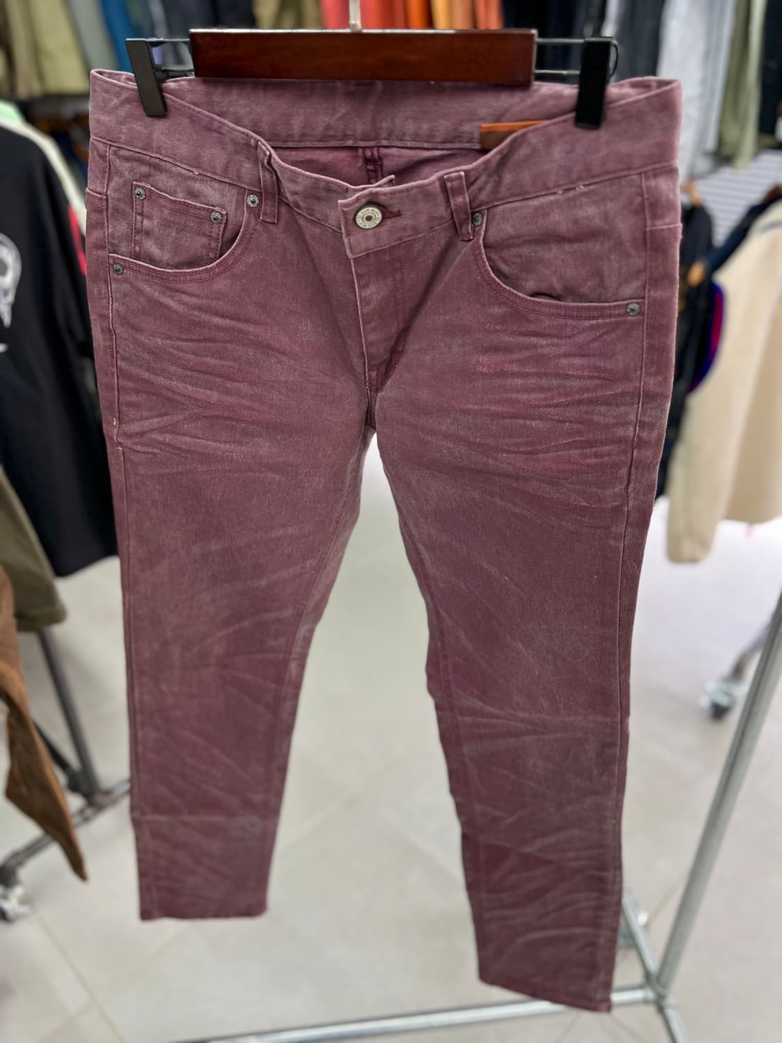 버건디/퍼플 데님pant (M ) 상품이미지5