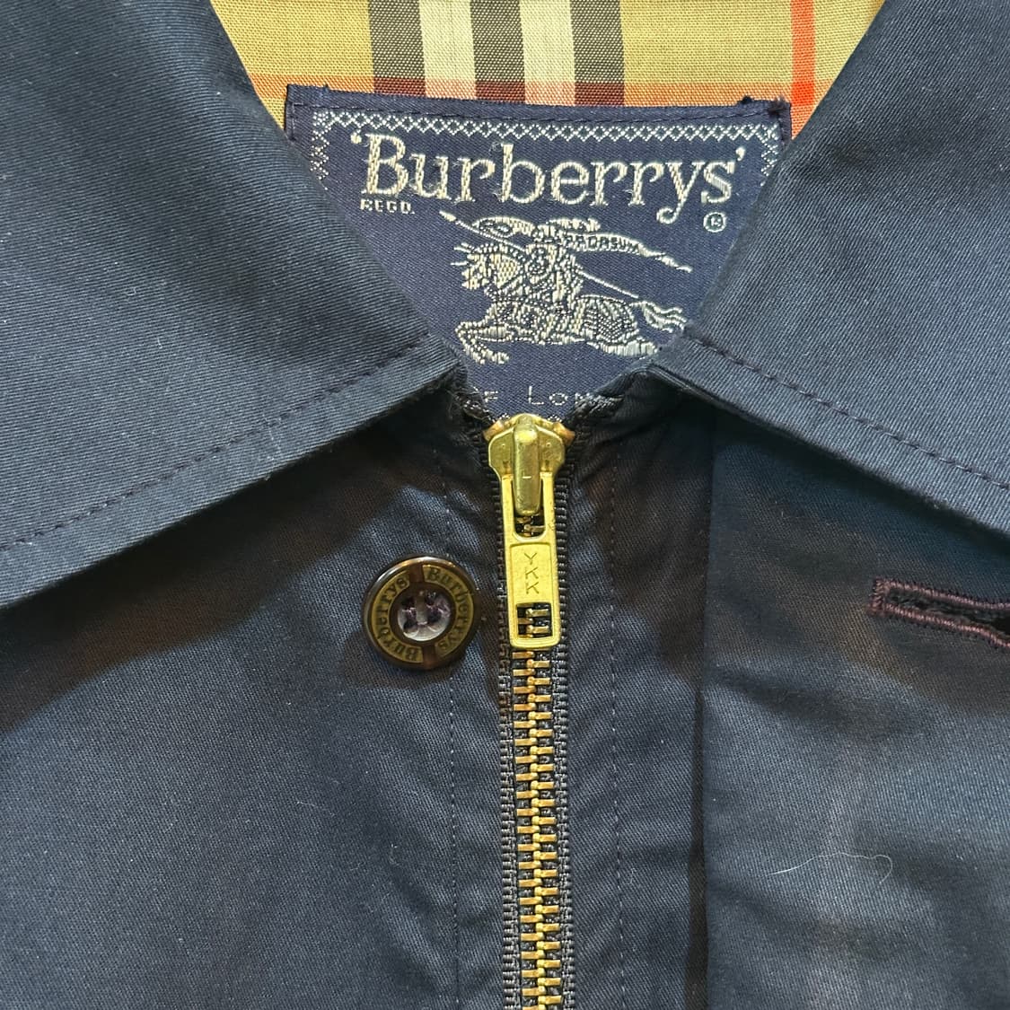 90‘s 버버리 Burberrys 월계수 자수 스윙톱 블루종 자켓 상품이미지6