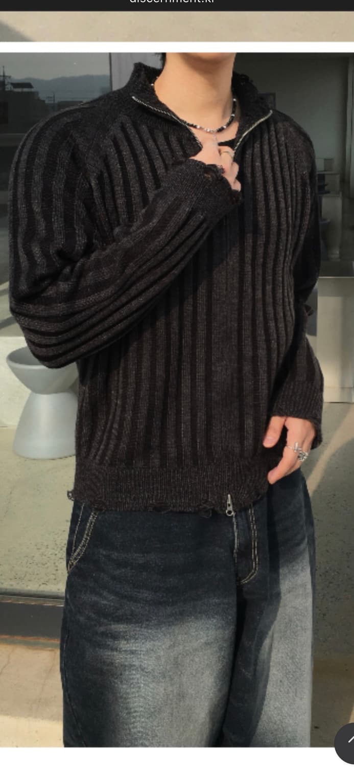 디서먼트 니트 집업 상품이미지2