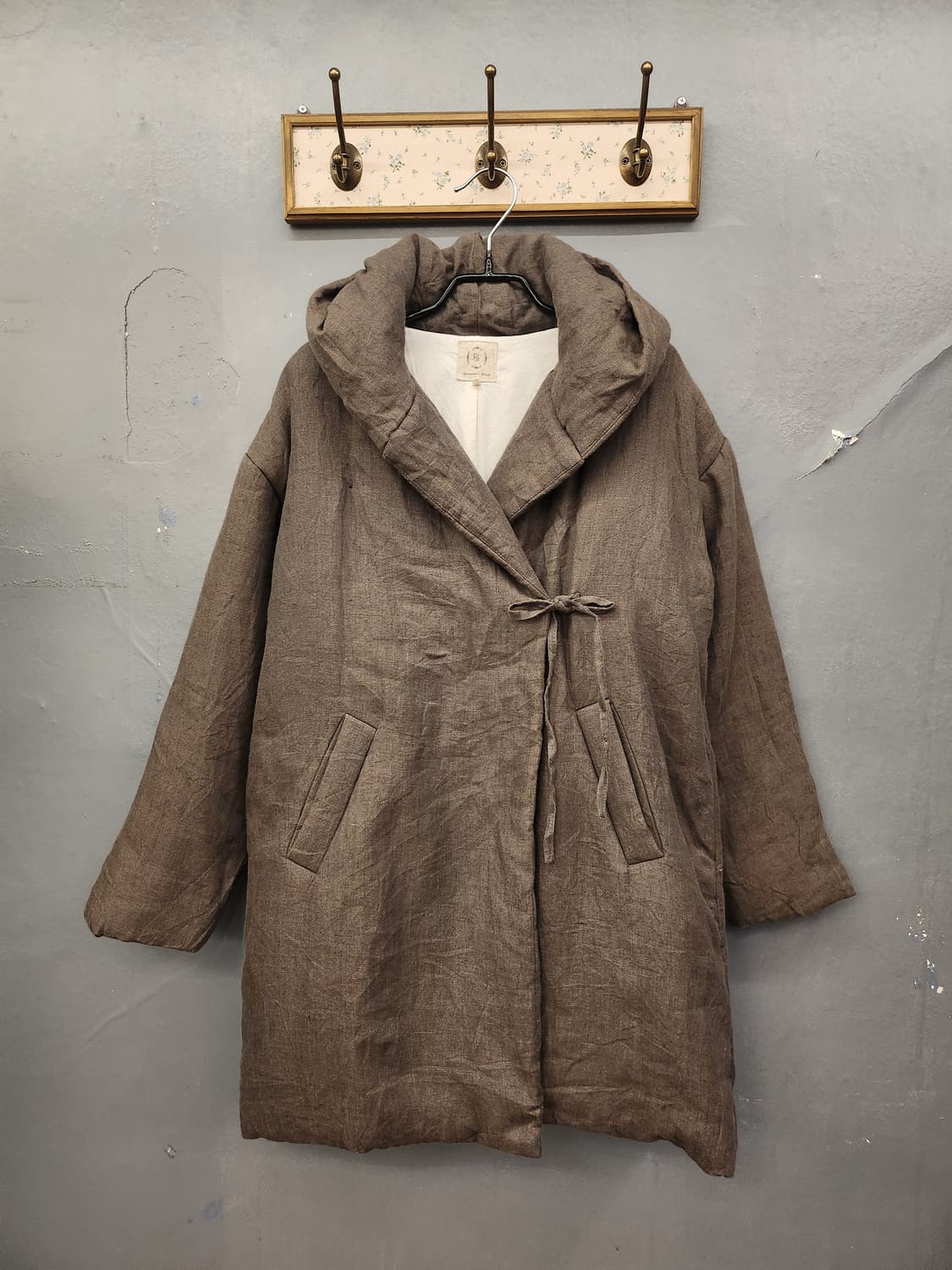 일본빈티지 사만사모스 린넨패딩아우터 상품이미지1