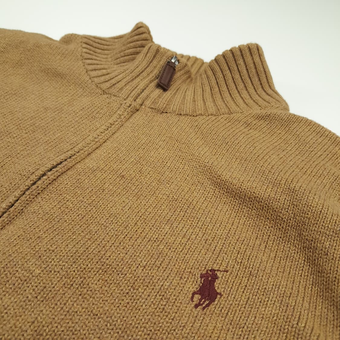 CN838 XL 폴로 랄프로렌 브레드브라운 하프집업 긴팔 니트 스웨터 상품이미지5