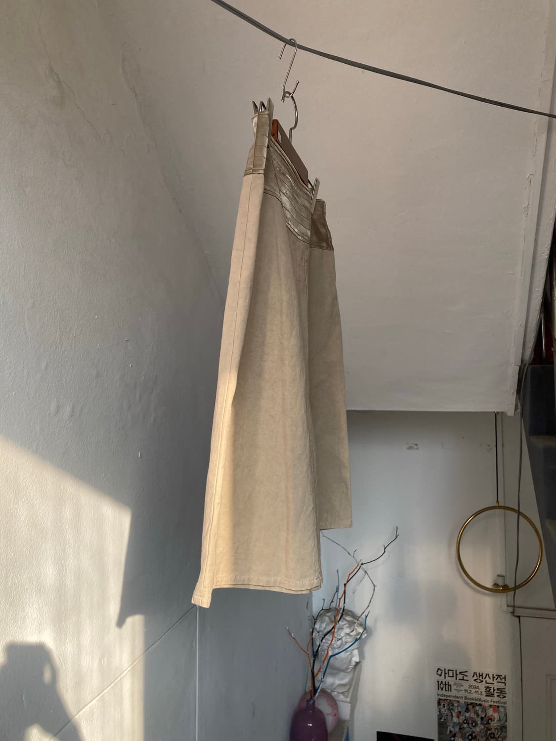 에스닉 베이지 A라인 스커트 상품이미지4