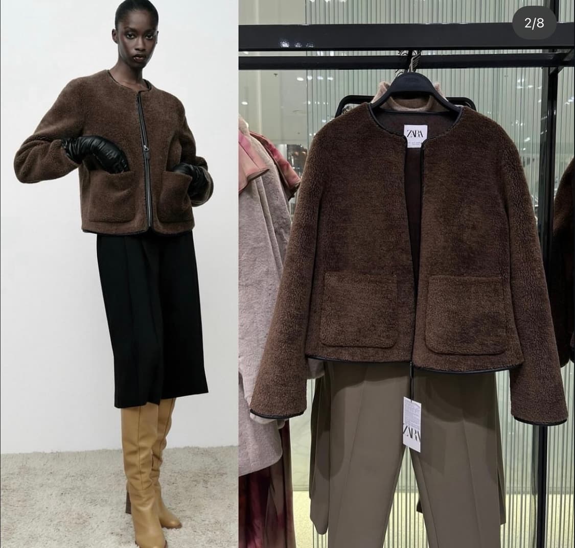 자라 브라운 퍼 자켓 상품이미지1