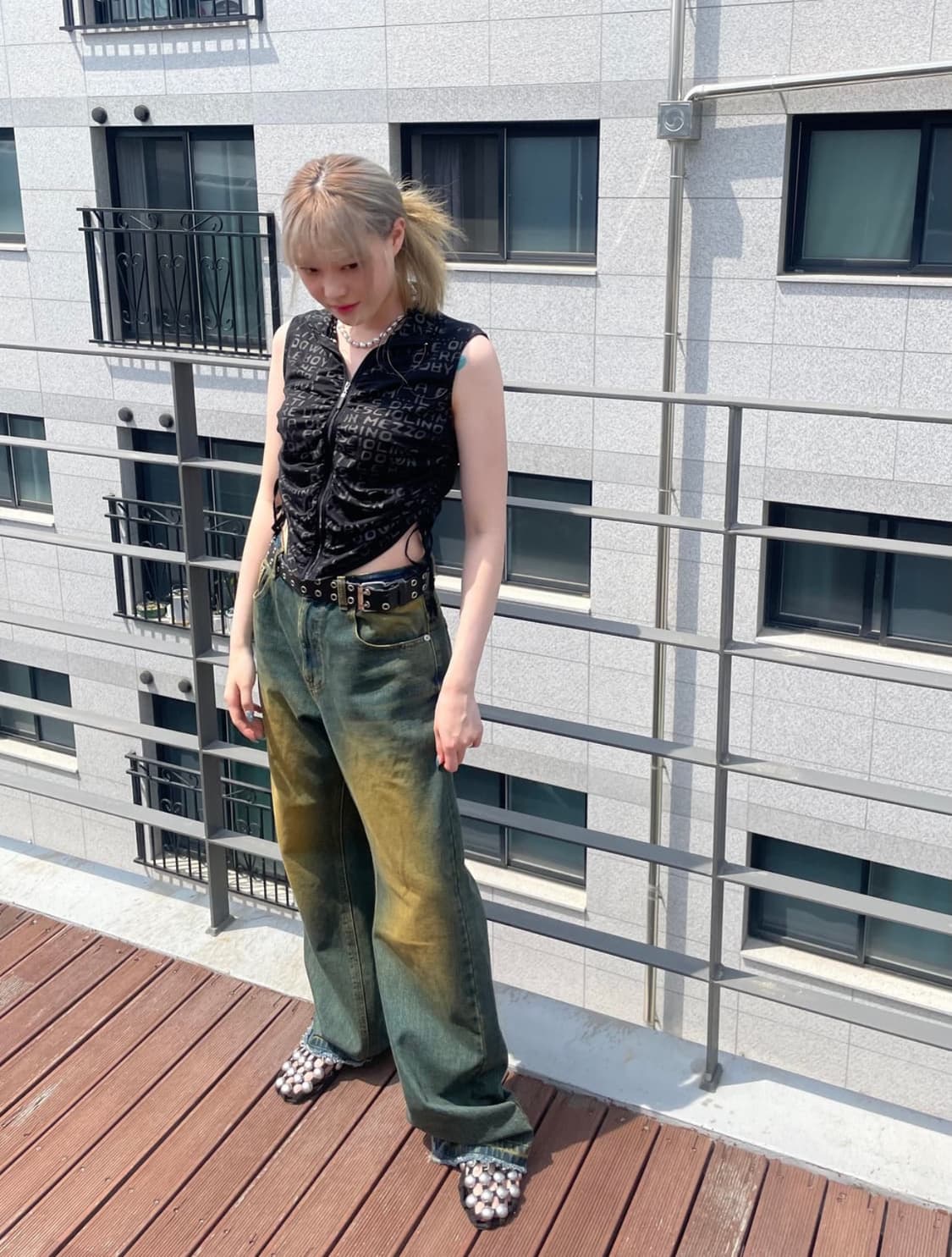 Vintage lettering vest 상품이미지1