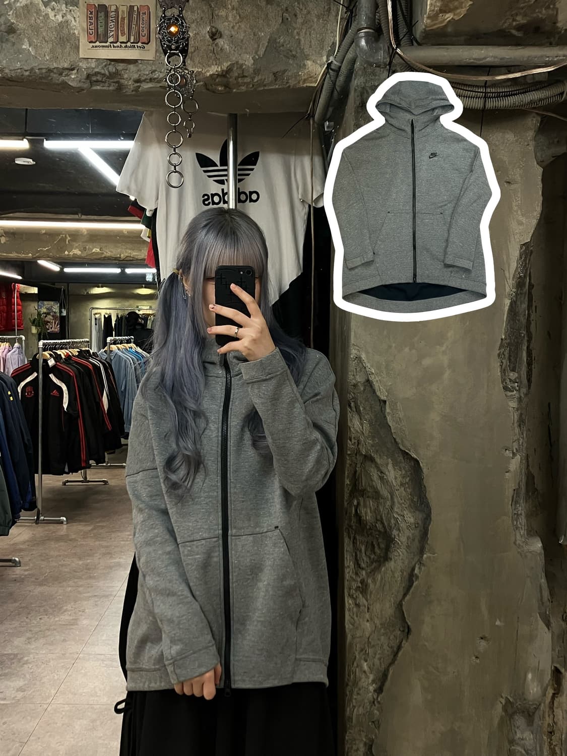 나이키 후드집업 그레이 M #csz2417 상품이미지1