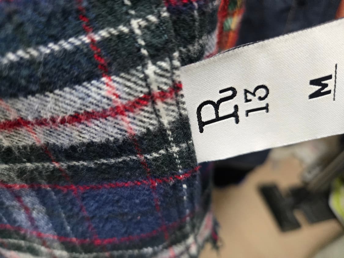 R13 믹스 체크 셔츠 남방 medium 상품이미지4