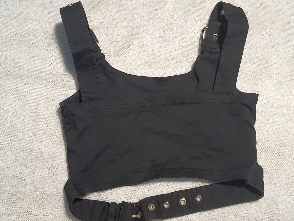 [빈티지] 블랙 버클 크롭 브라탑 상품이미지3