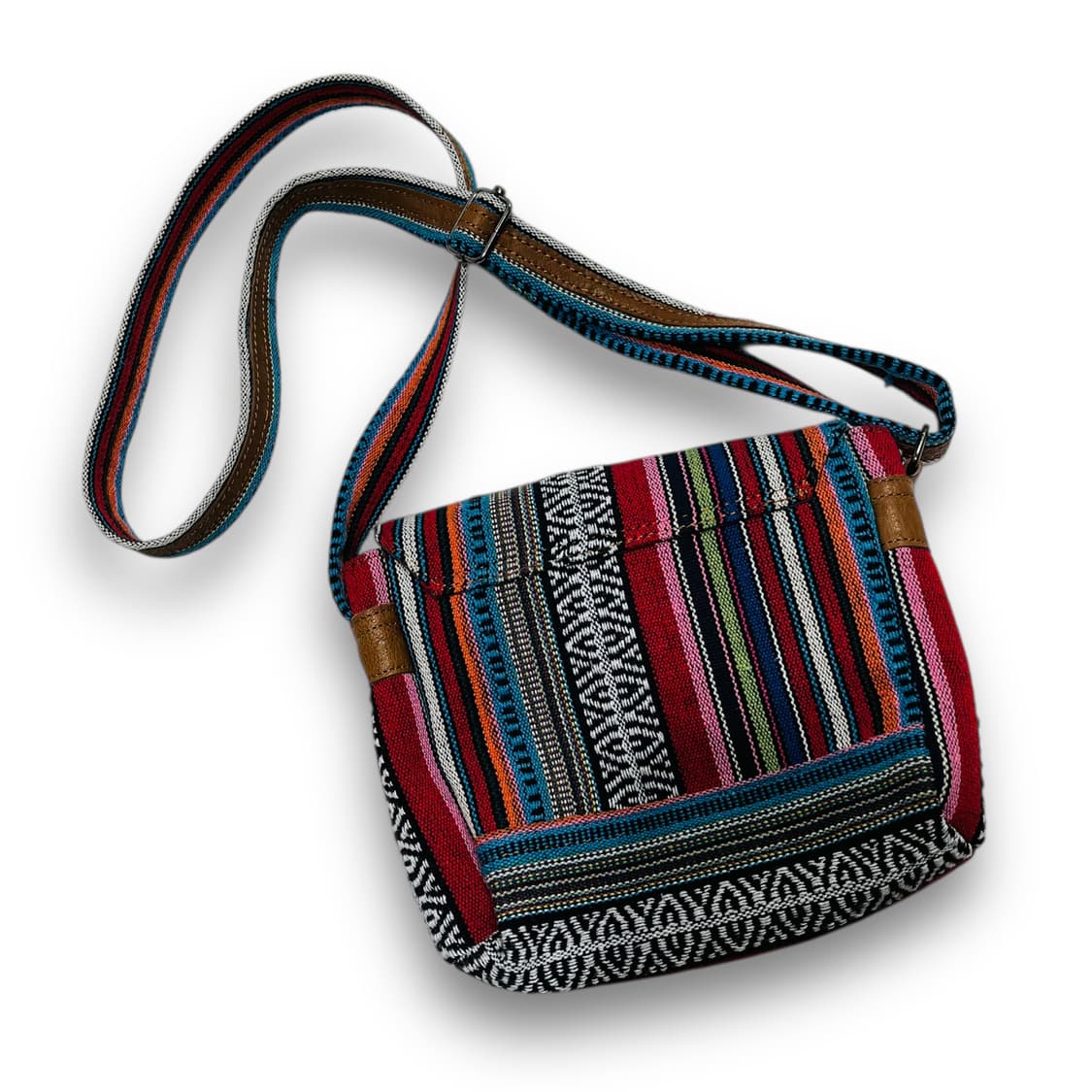 에스닉 자가드 히피 무드 네팔제 빈티지 크로스백 상품이미지2