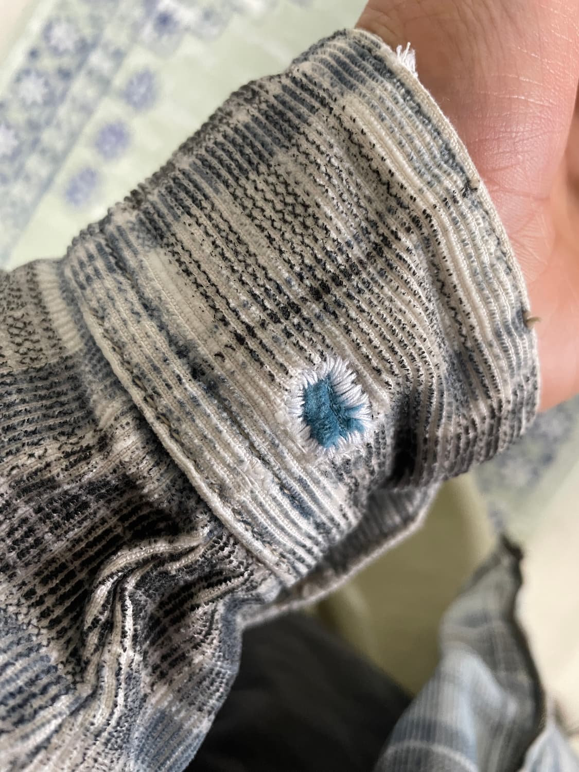 90s Billabong corduroy plaid sky blue 상품이미지6