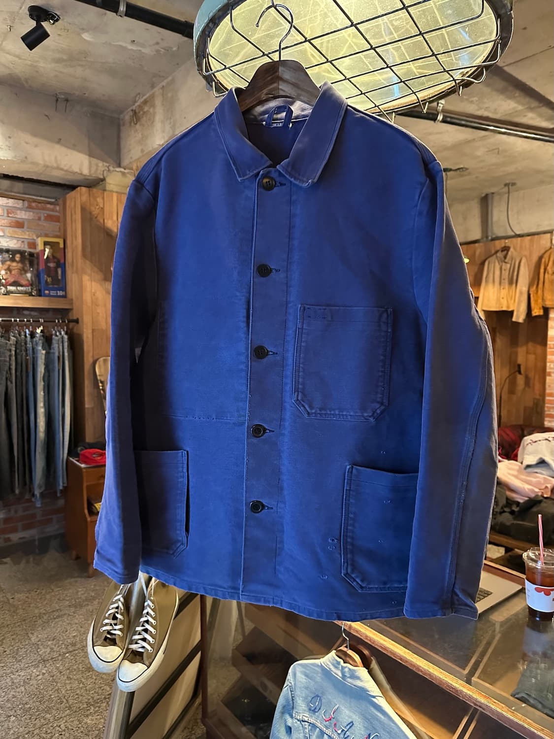 60s 70s 빈티지 몰스킨 프렌치 워크 자켓 상품이미지2