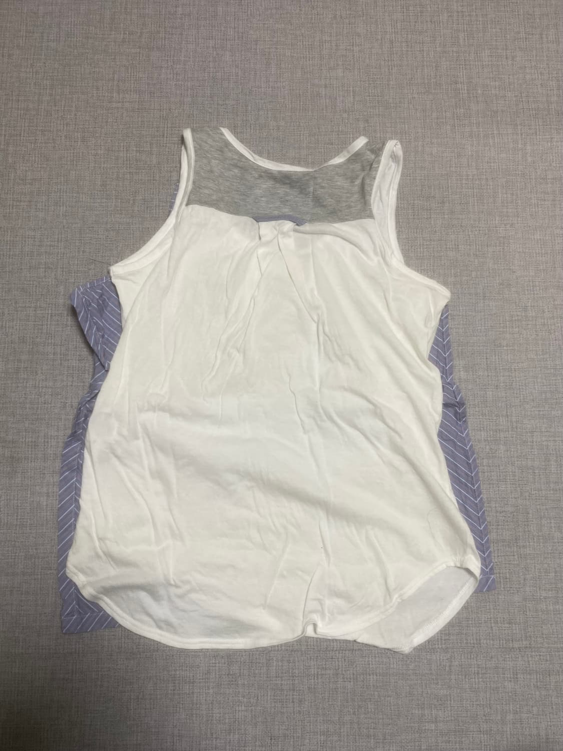 일본빈티지 하구미모리걸 아오이유우 슬리브리스 레이어드나시탑 상품이미지2