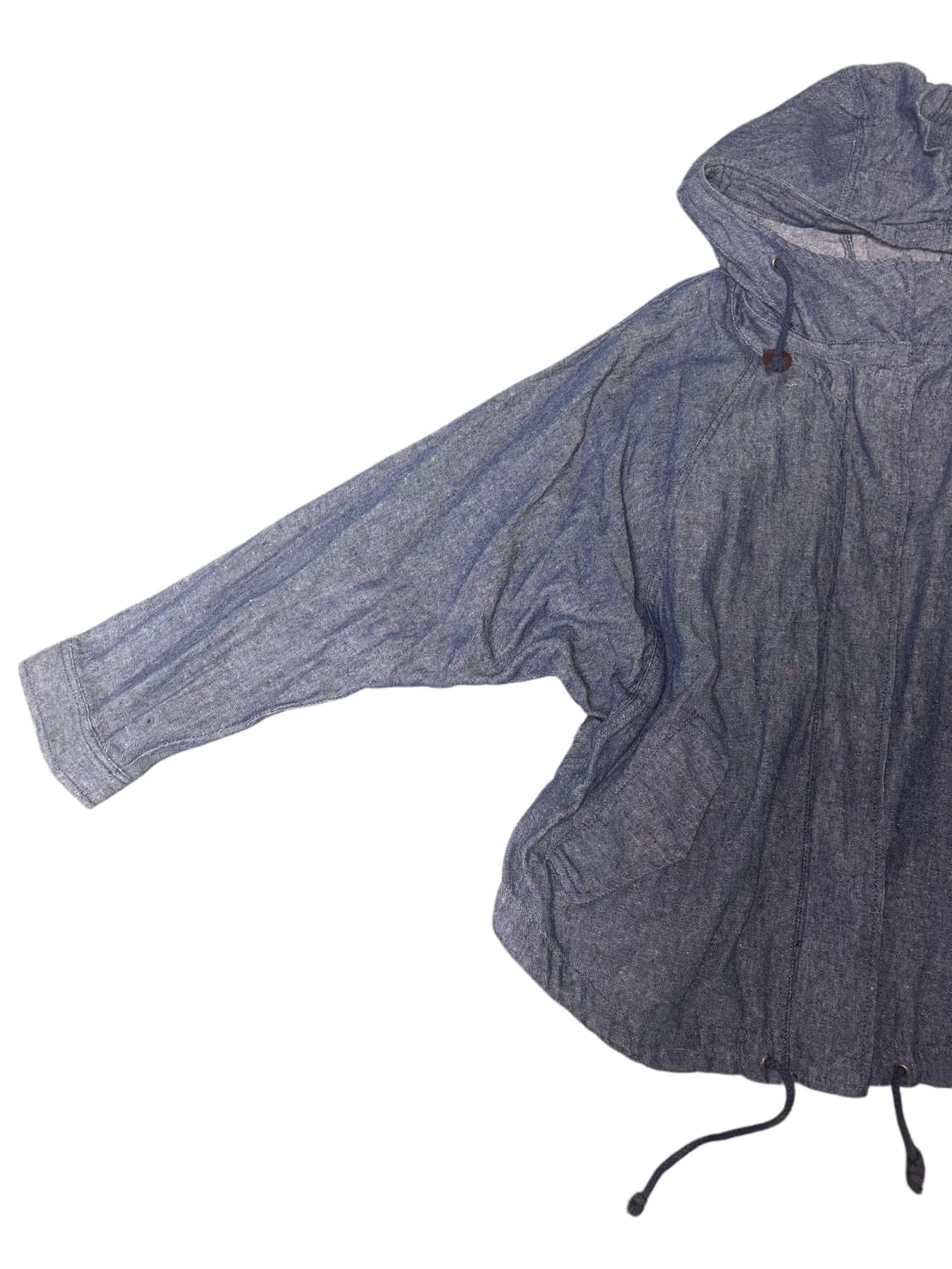 하이넥 가오리 핏 후드 데님 자켓 상품이미지2