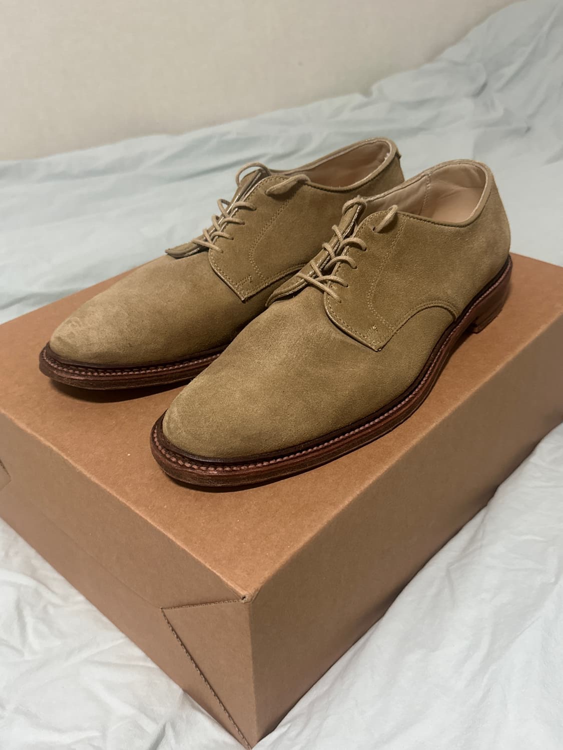 Alden 알든 29332F 언라인드 탄 스웨이드 더비 11D 상품이미지1