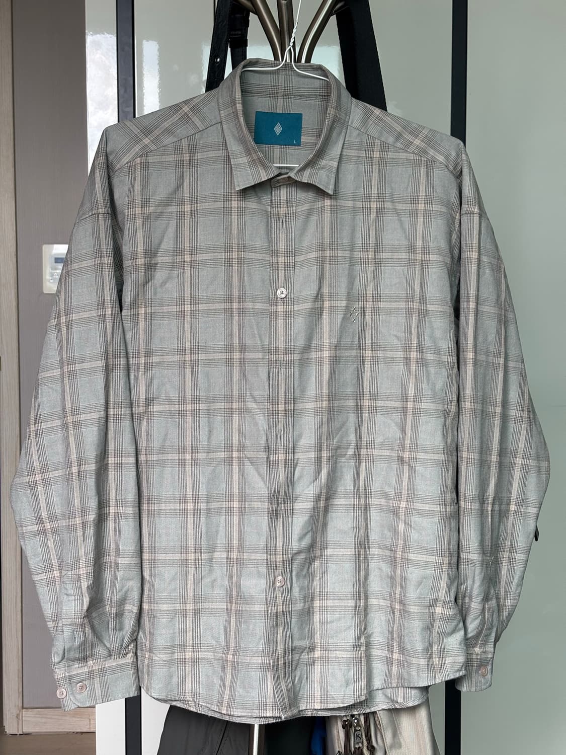 Greyish Glen Check shirt S99 Beige Gray 상품이미지2