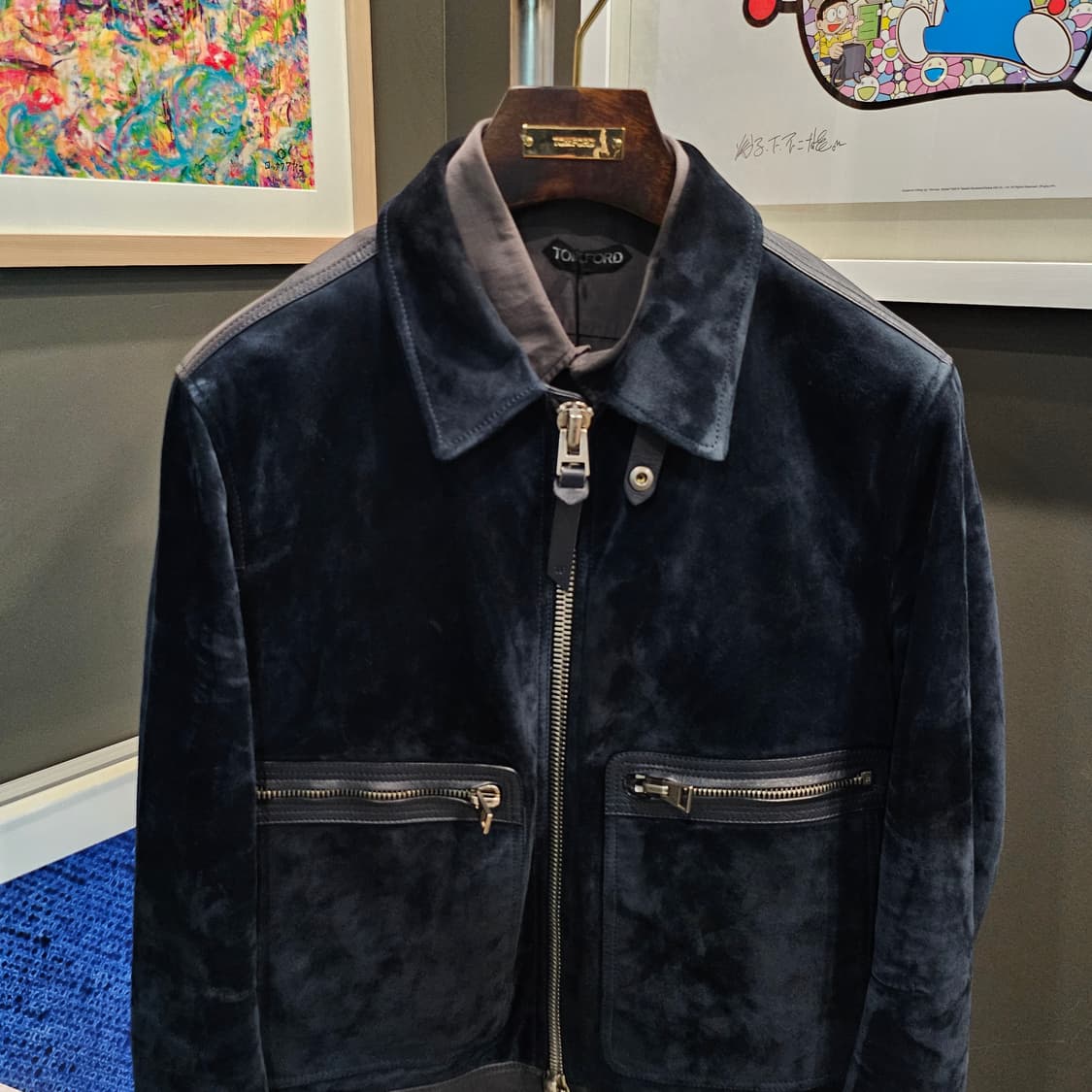 톰포드 풀 그레인 레더트림 스웨이드 신상 트러커자켓 상품이미지3