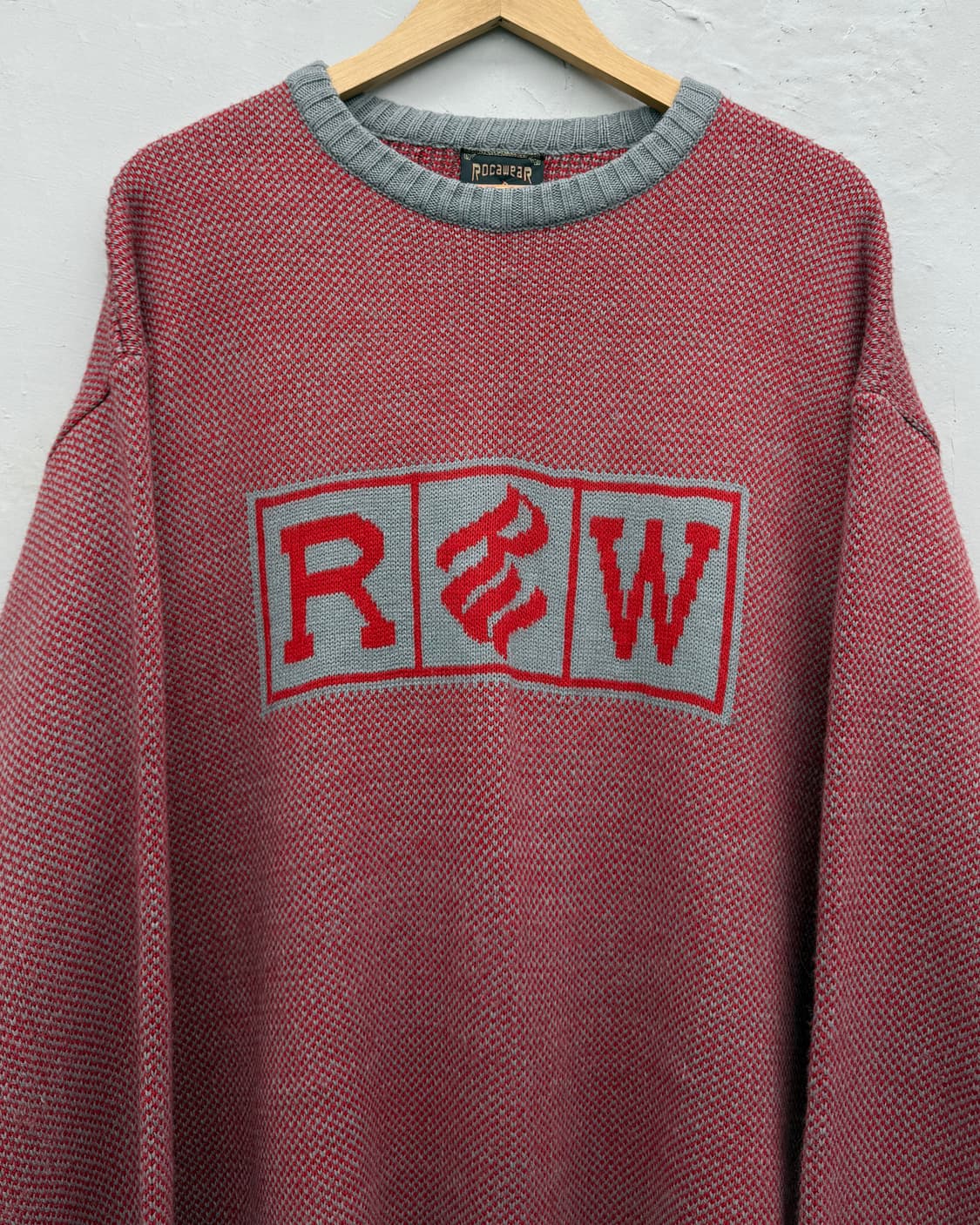 로카웨어 00s 엠브로이더리 오버사이즈 코튼 니트 상품이미지2