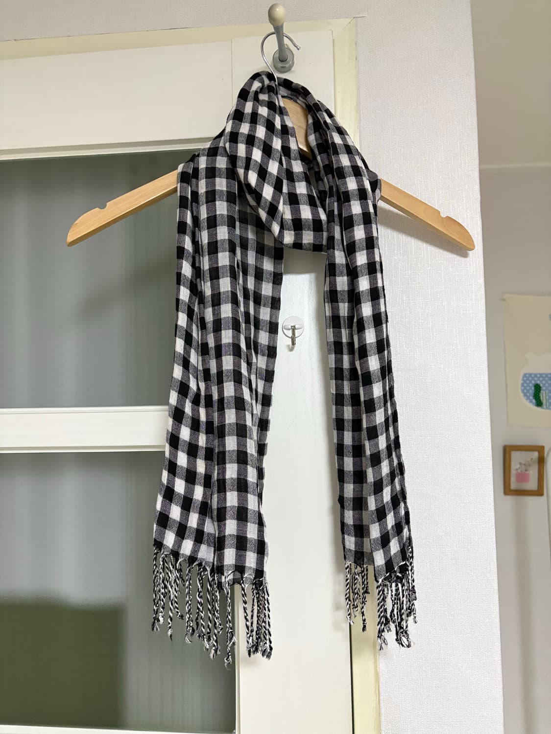 블랙 체크 스카프 상품이미지2