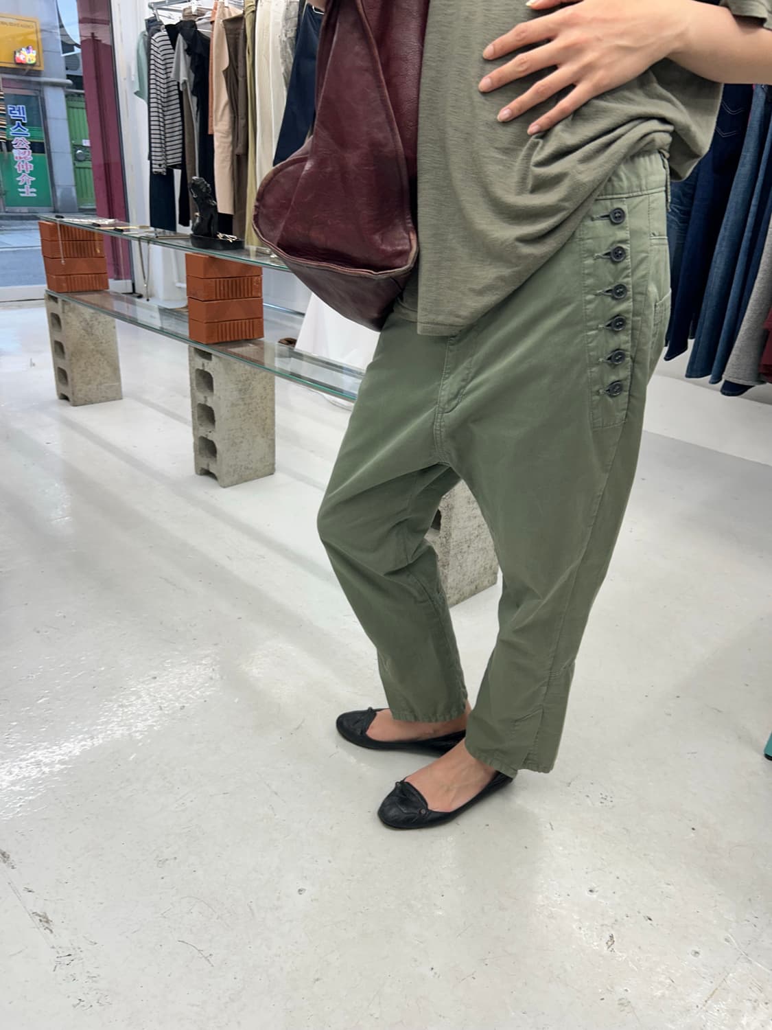주카 신치백 조거핏 카프리팬츠 상품이미지1