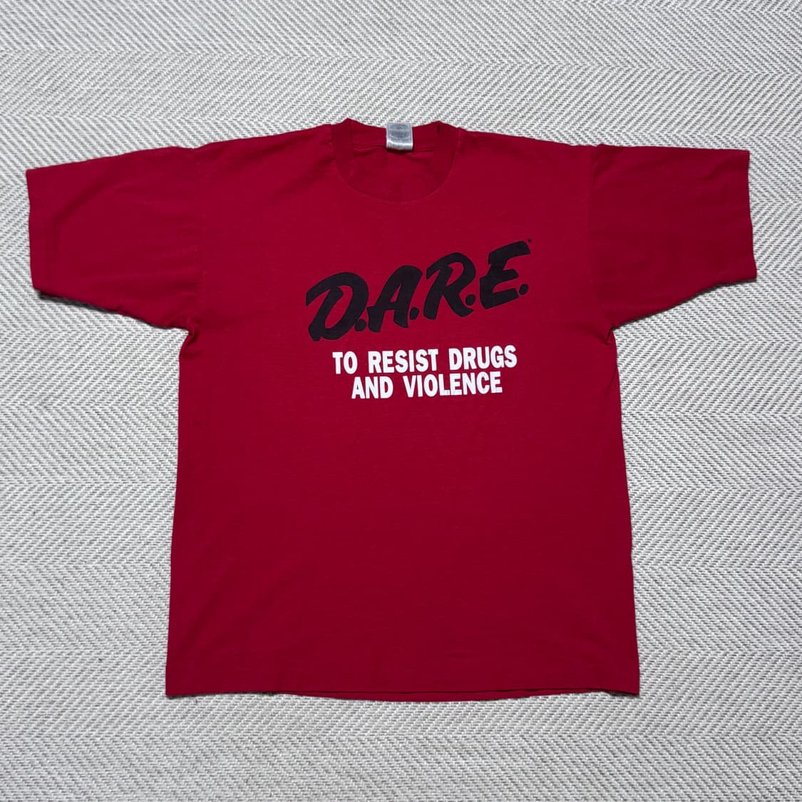 (L) 90s 빈티지 DARE 레드 티셔츠 후룻 상품이미지1