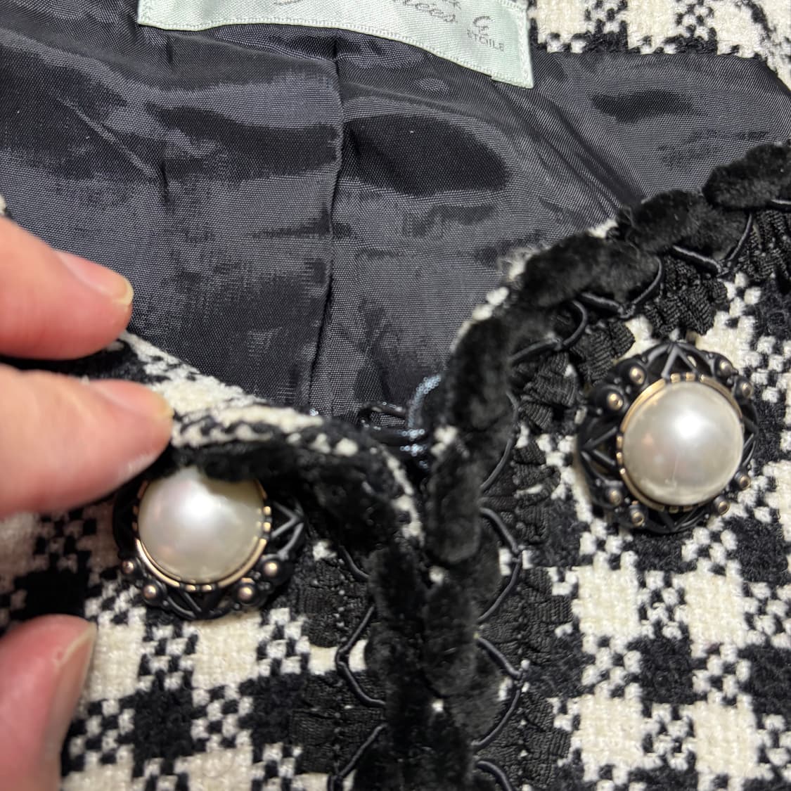 JPN 벨르쥬르네스 깅엄 체크 트위드 자켓(Free) 상품이미지4