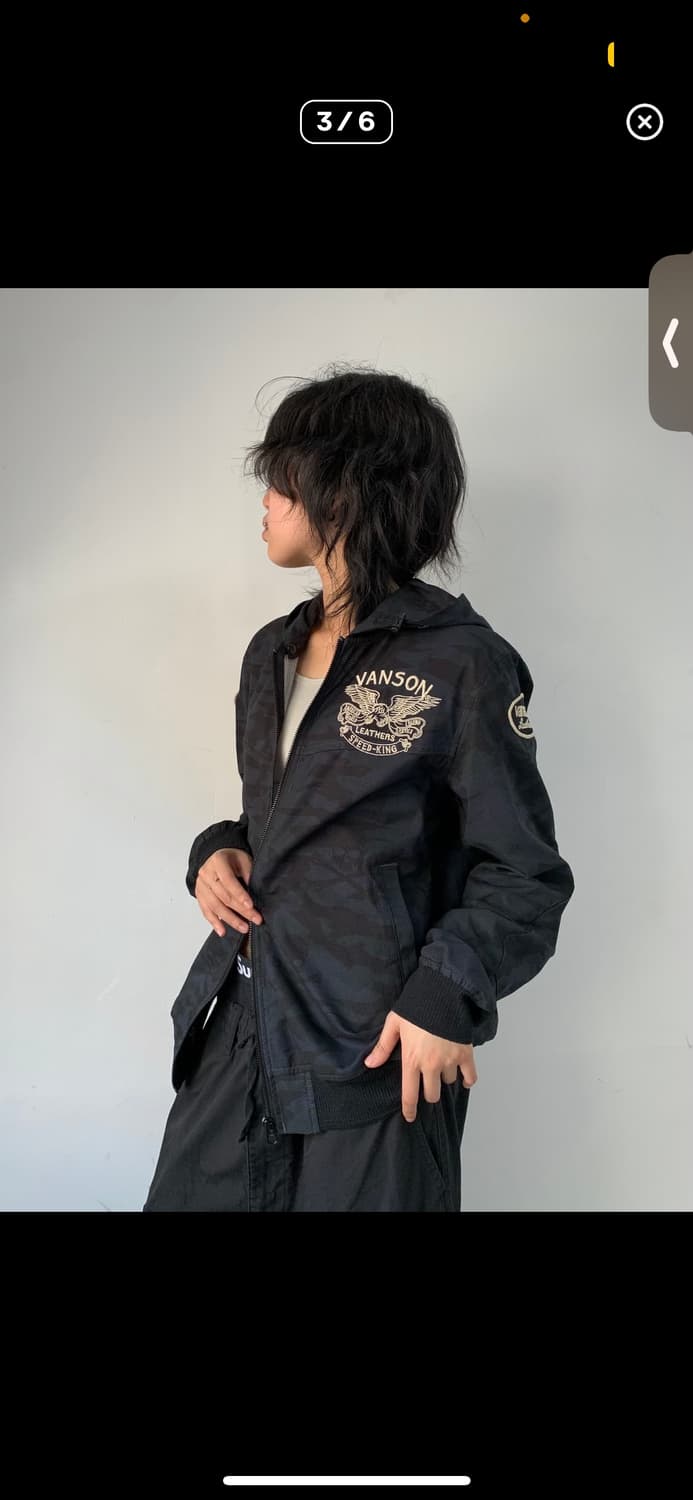 밴슨 레더 스컬 카모 매쉬 자켓 상품이미지3