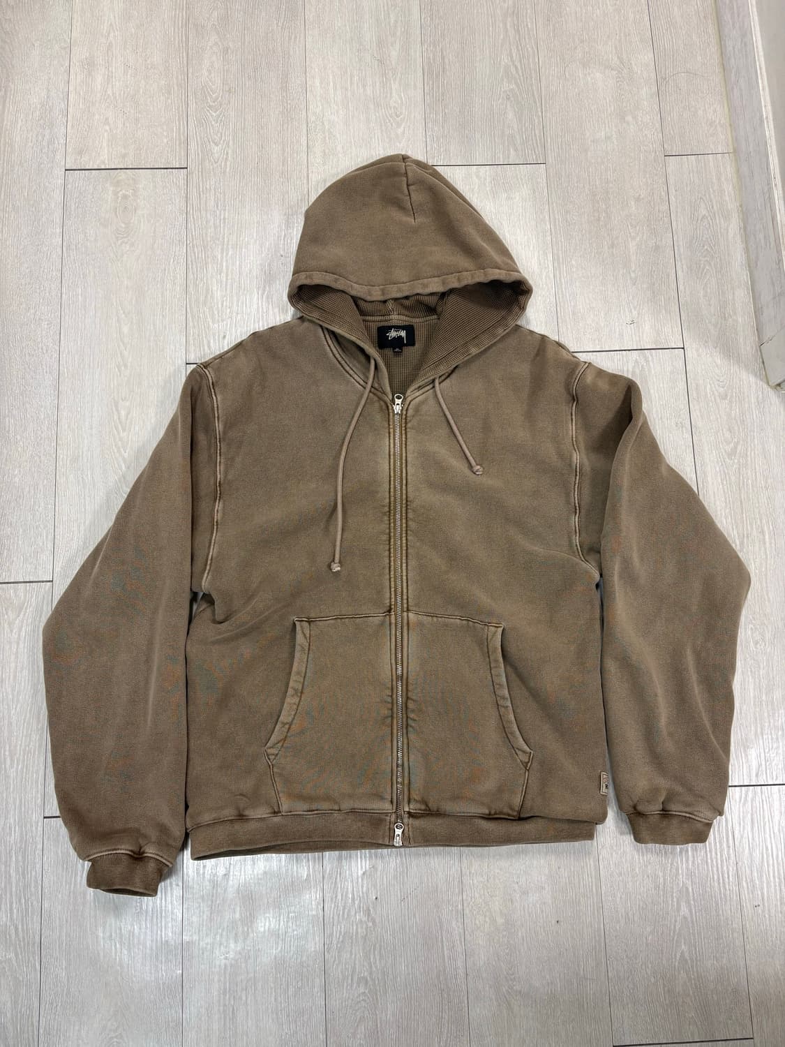 [XL] Stussy Waffle Lined Zip Hoodie 상품이미지1