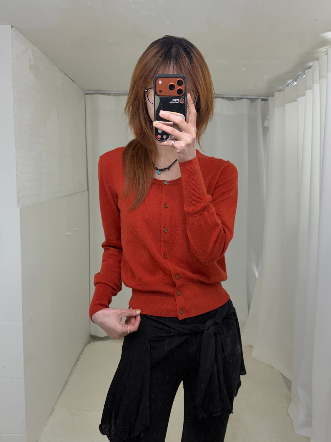 비비안웨스트우드 레드라벨 브릭 오렌지 가디건 상품이미지1