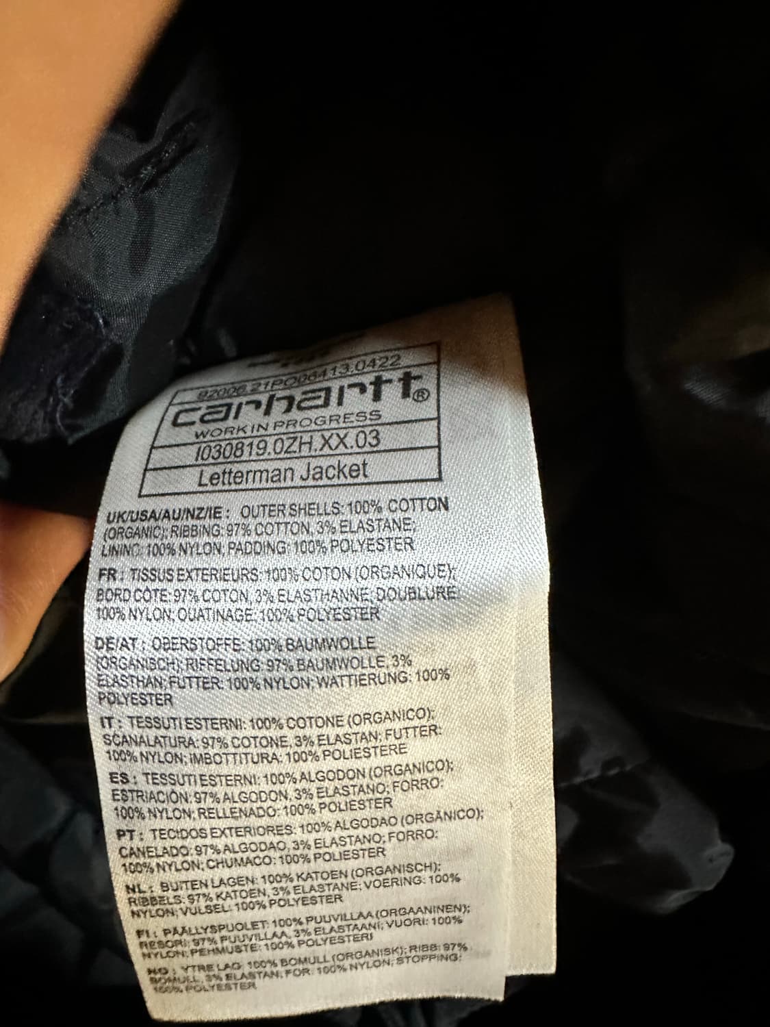 Carhartt Letterman Jacket 상품이미지4