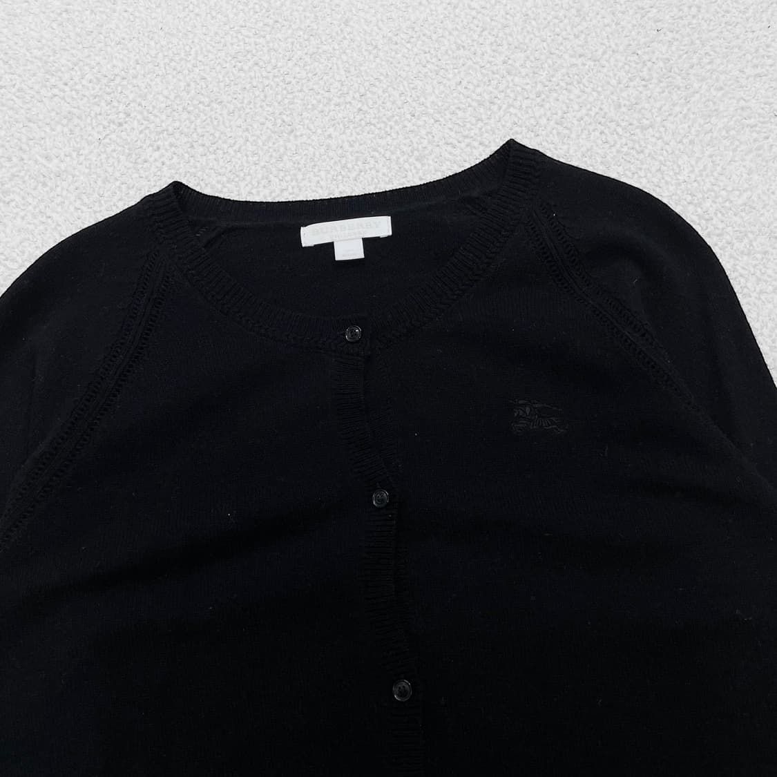 버버리 칠드런 기마 자수 로고 라운드 가디건 블랙 상품이미지3