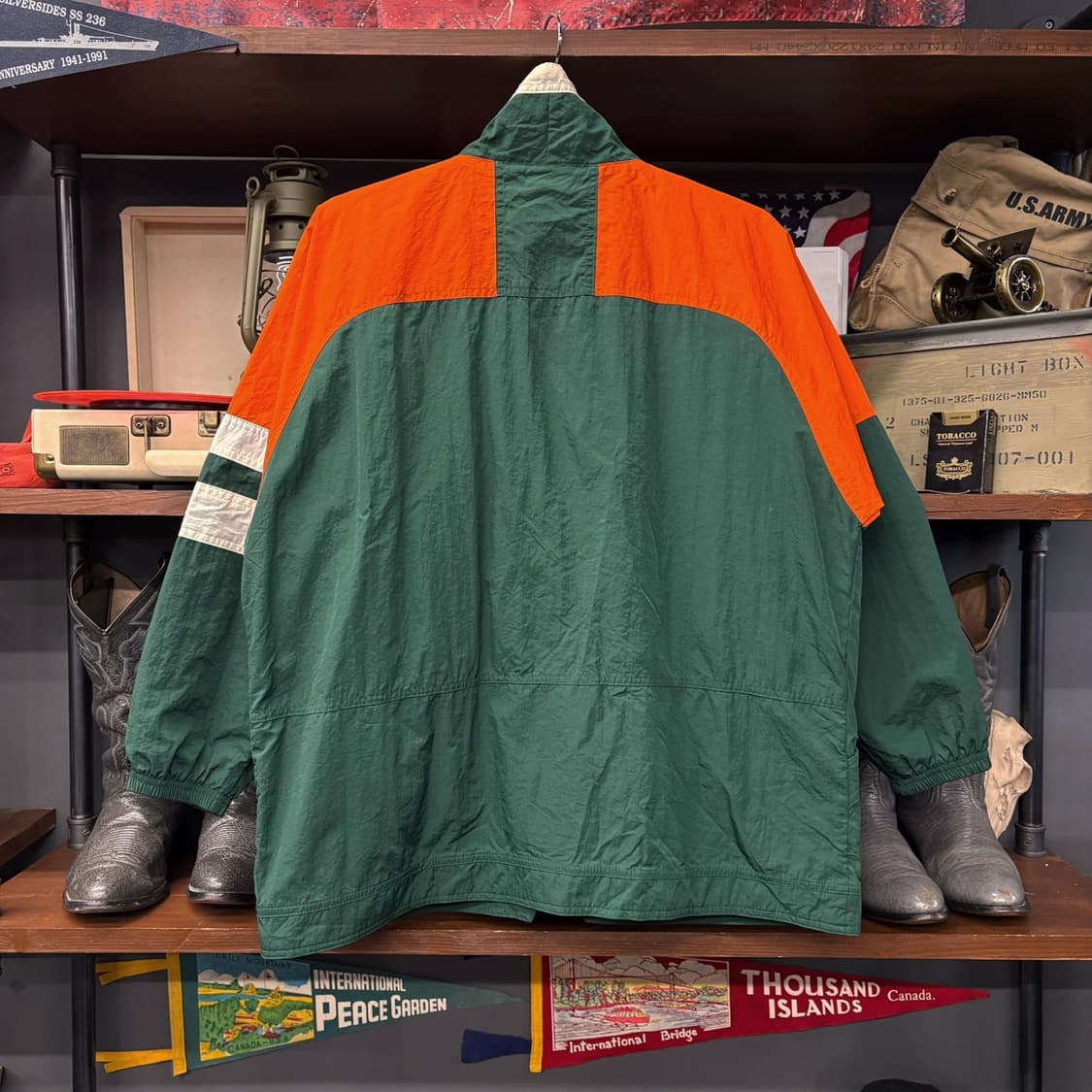 90s 나이키 레트로 컬러블럭 드롭숄더 풀집업 윈드브레이커 그린 N607 상품이미지2