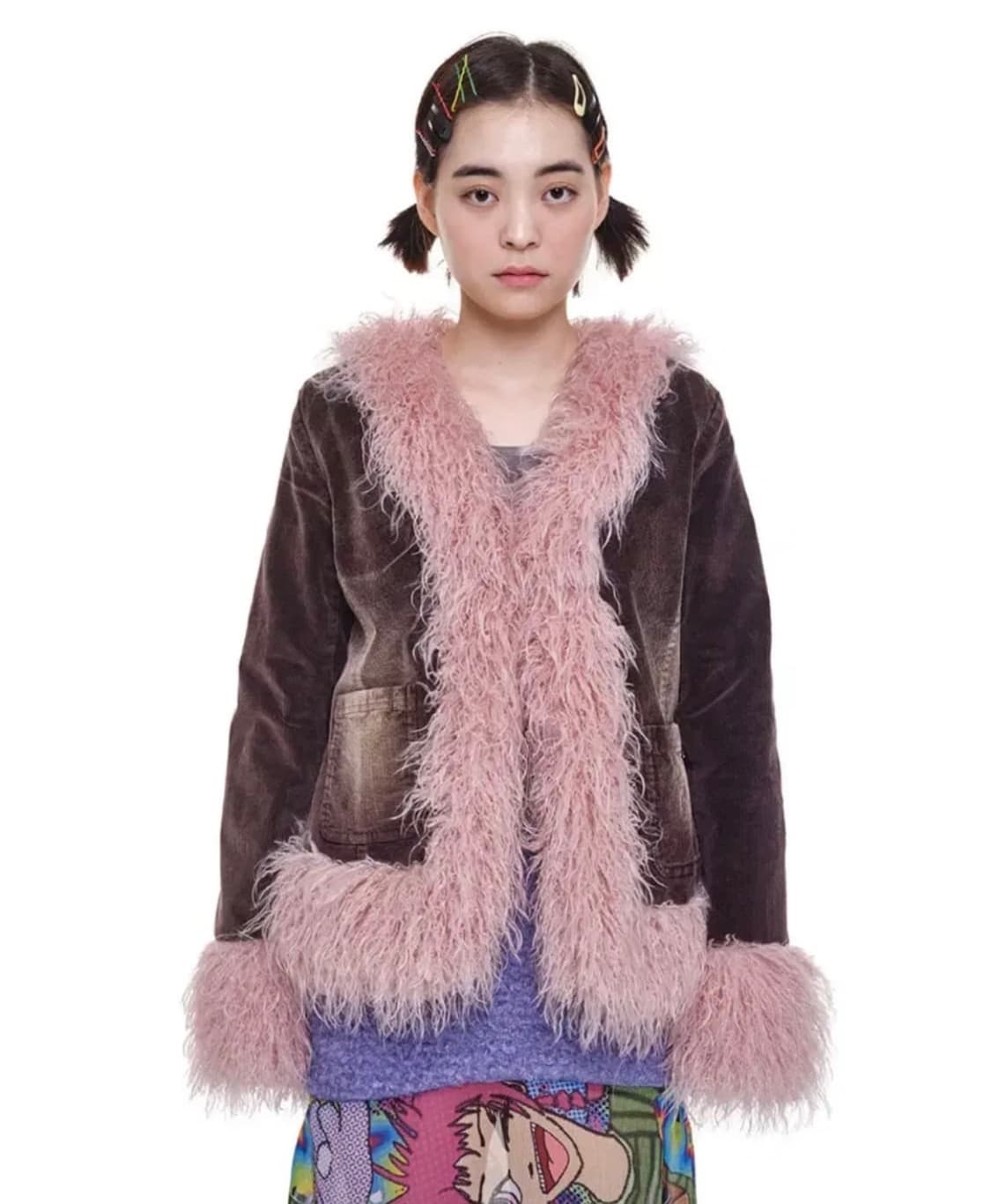 youthbath 유쓰배쓰 플러피 워시드 자켓 브라운 상품이미지1