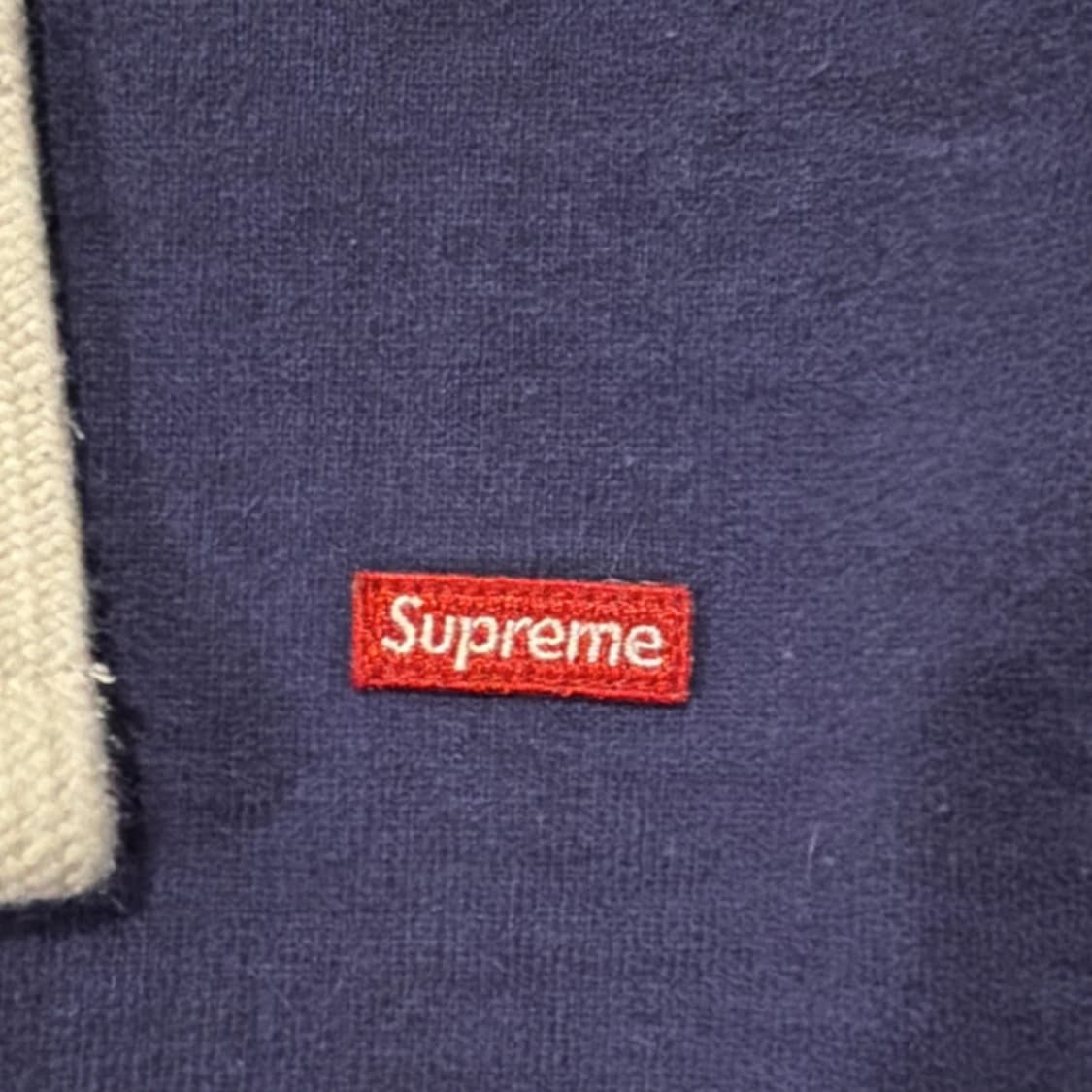 슈프림 스몰 박스 드로우코드 집업 후드 스웨트셔츠 워시드 네이비 상품이미지5