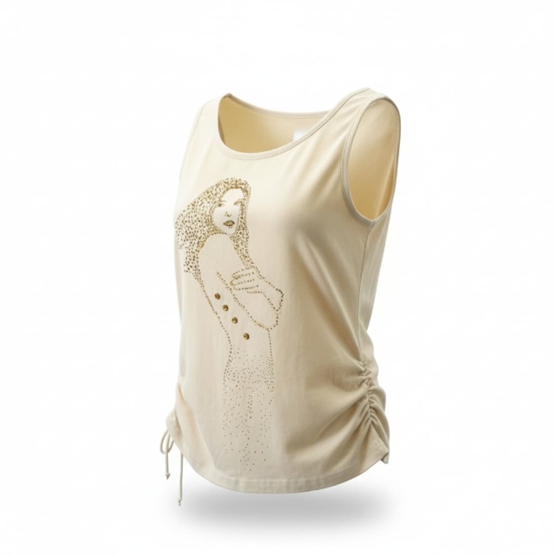 y2k 큐빅 프린팅 사이드 셔링 나시 1887 상품이미지1