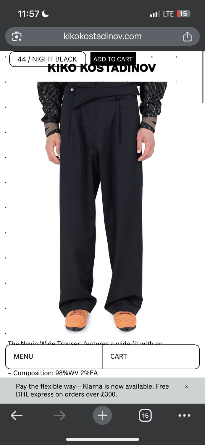 구매 (44) 키코 코스타디노브 나빈 팬츠 블랙 삽니다 상품이미지1