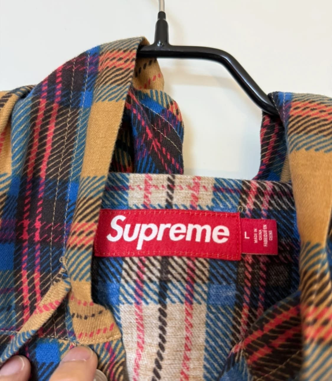 슈프림 프린티드 후드 플란넬 셔츠 탄 L 상품이미지2