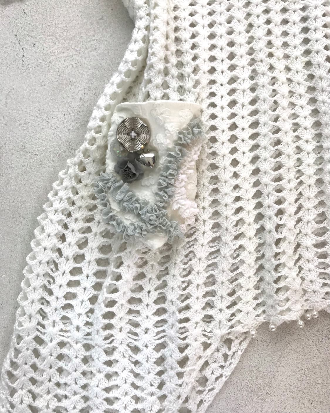 Custom🐾)White&sliver net angelwings top 상품이미지2