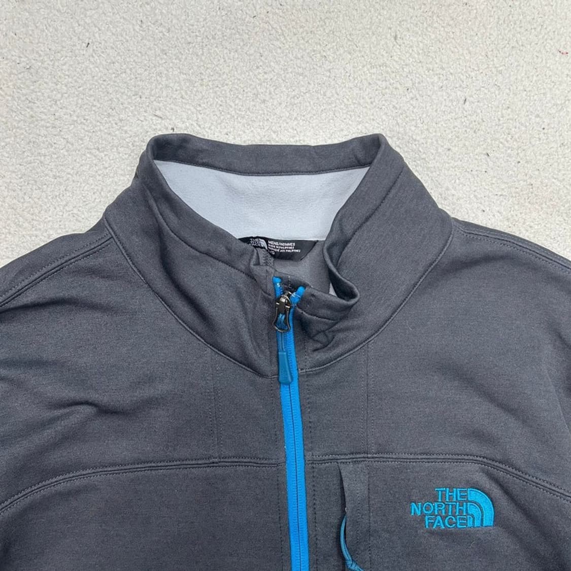 노스페이스 차콜 블루 심실링 로고 기모 소프트쉘 트랙탑 L 상품이미지4