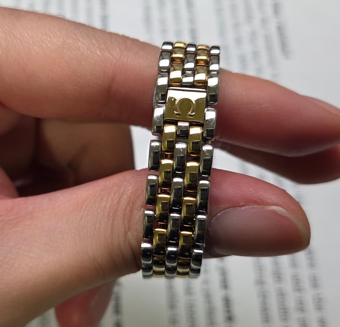 빈티지 오메가 드빌 18K콤비 올리브그린 2줄 콤비 슬림쿼츠 여성용 상품이미지7