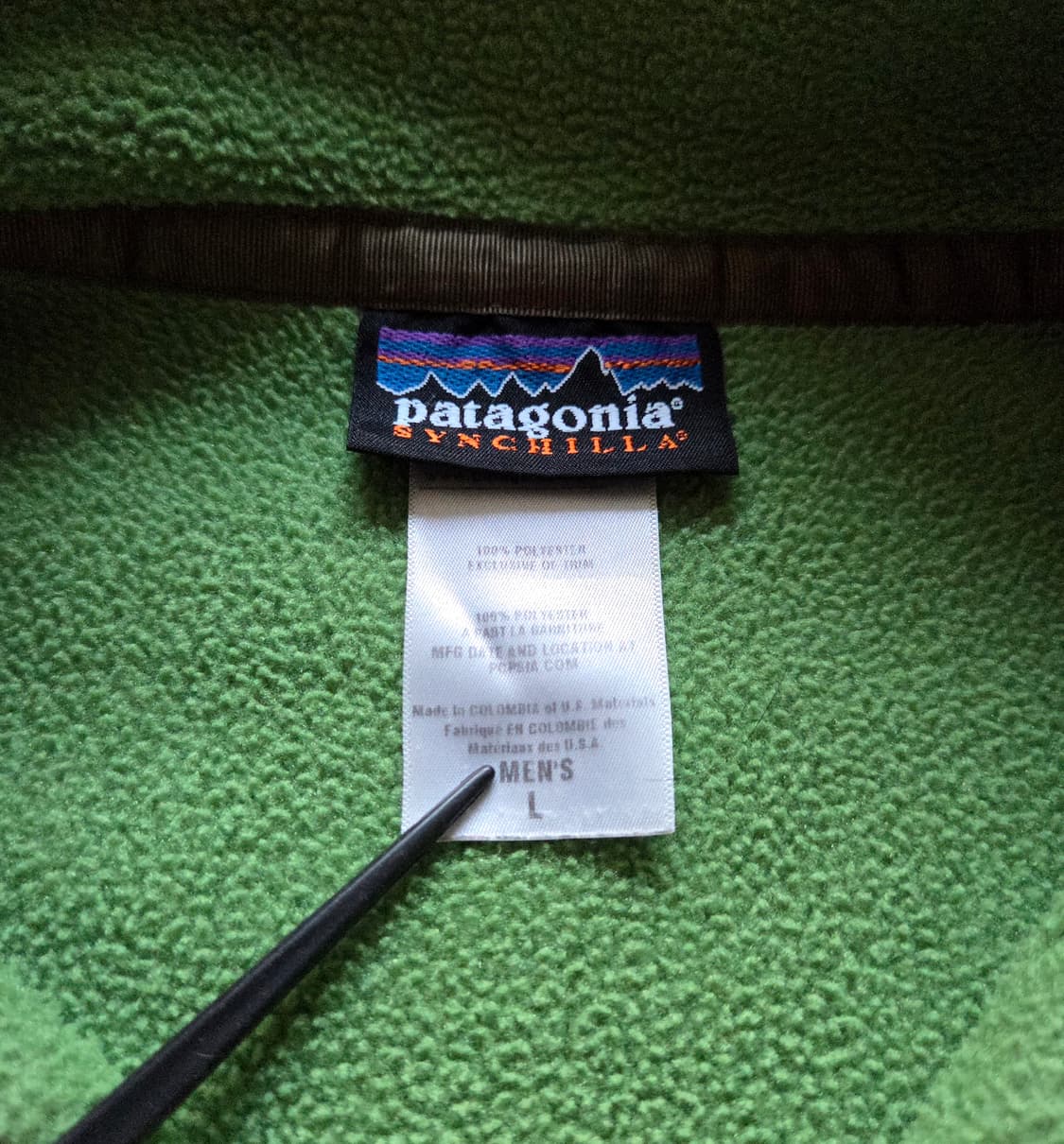 (L)파타고니아 Rare 라임 그린 신칠라 플리스 상품이미지4